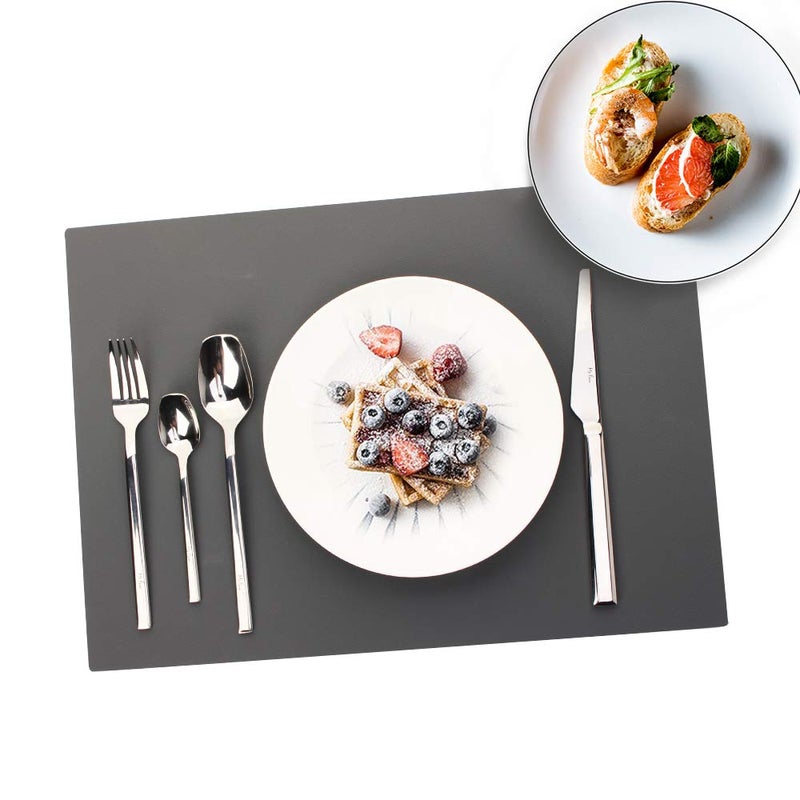 ME.FAN Silicone Placemats [17.7''x12.6''] Heat-Resistant Thicken Non-Slip Tablemats Non-Skid Table Mats Set of 4 (Wine Red) - Image 4